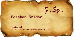 Fazekas Szidor névjegykártya